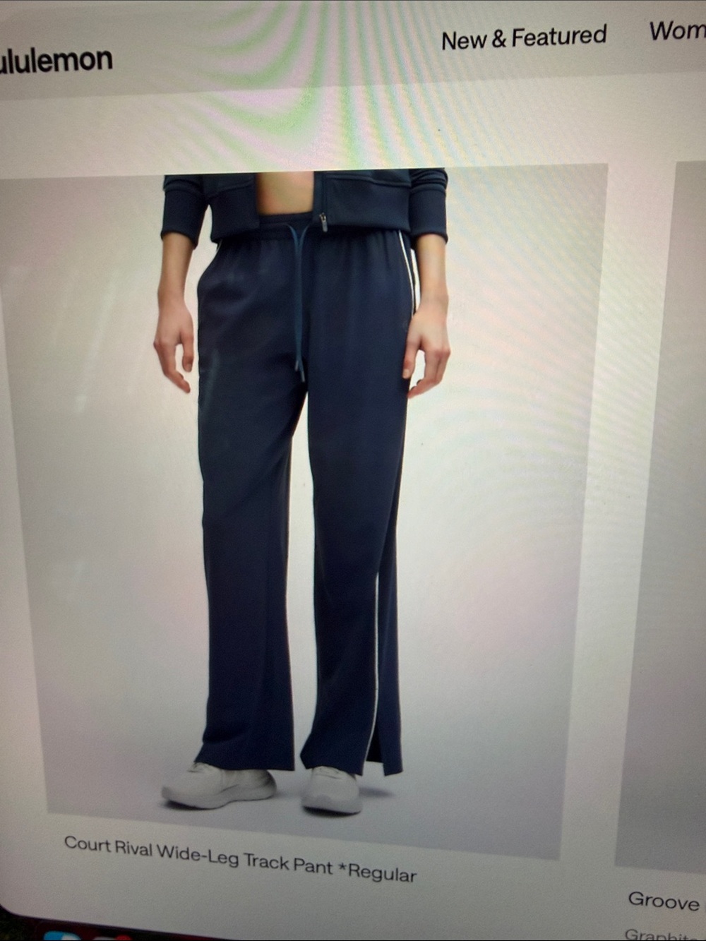 Lululemon court rival wide leg track pants